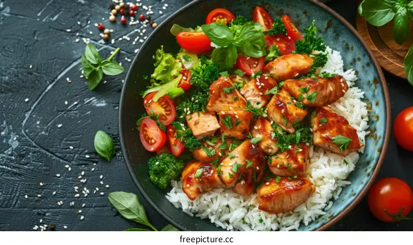 Delectable Chicken Teriyaki with Broccoli and Cherry Tomatoes