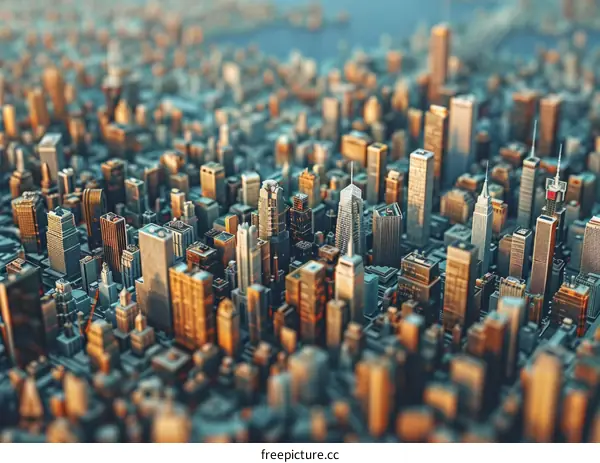 Detailed Miniature City Model