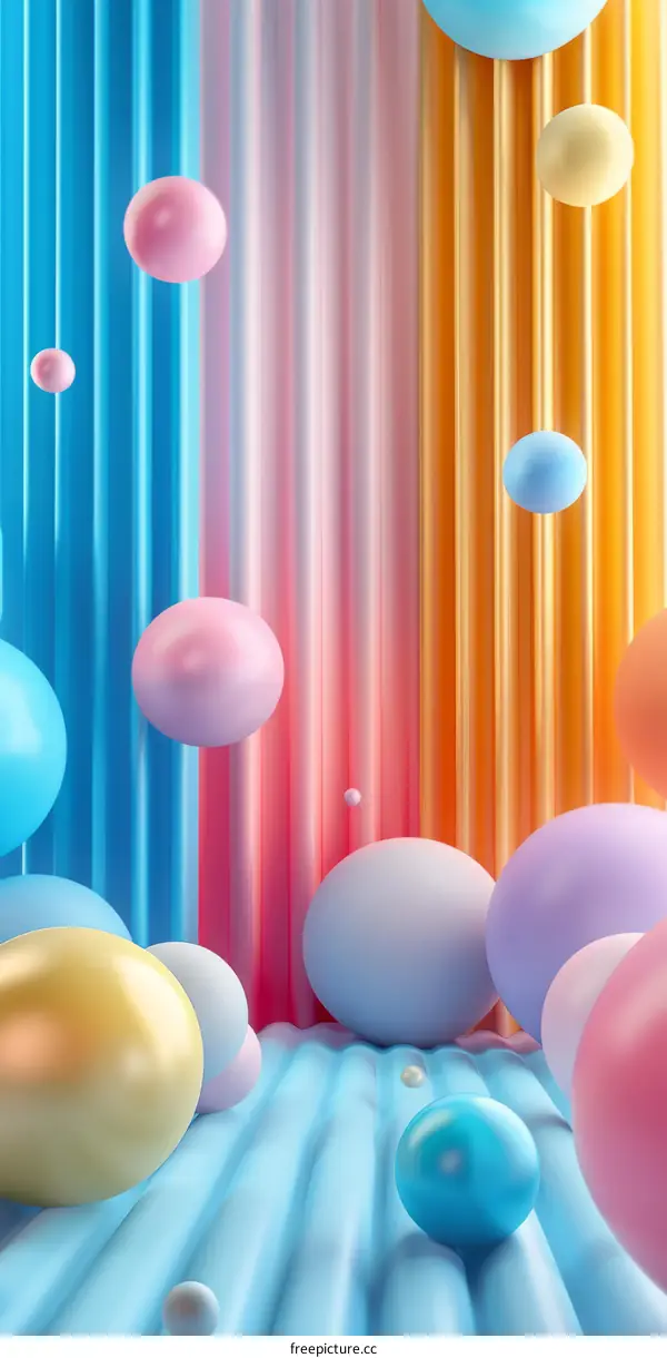 Gradient color geometric shapes 3D illustration