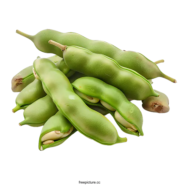 [Transparent Background PNG]Fresh green broad beans