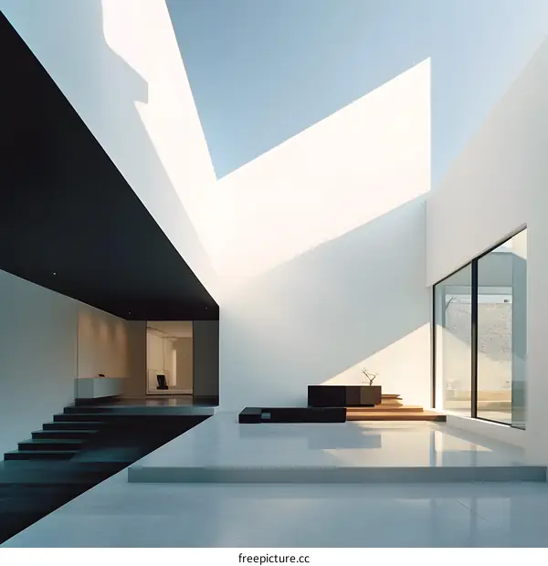 Modern Minimalist Architecture Interior Design with Open Space