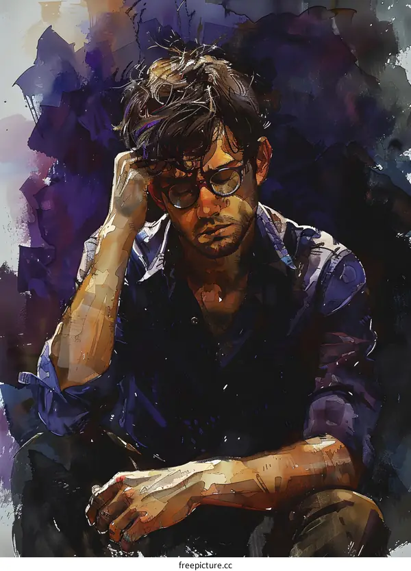 Portrait of a young man with glasses