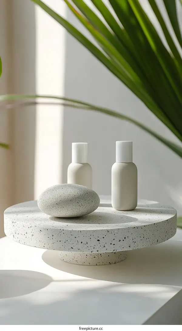 Modern Minimalist Concrete Rotating Display Stand