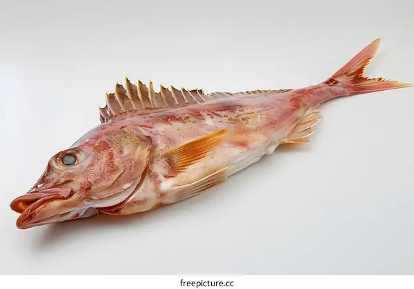 Fresh Red Fish on White Background