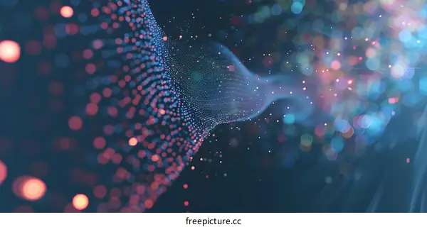 Abstract Digital Art with Colorful Bokeh Lights