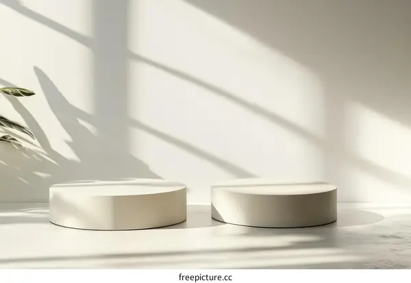 Empty Cream Modern Display Pod