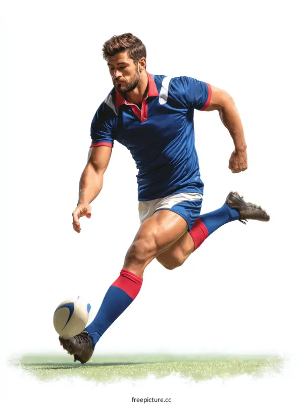 Powerful Rugby Player in Action