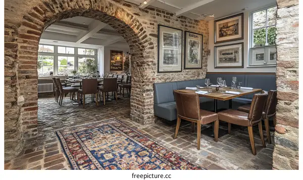 Rustic Restaurant Interior with Dining Area