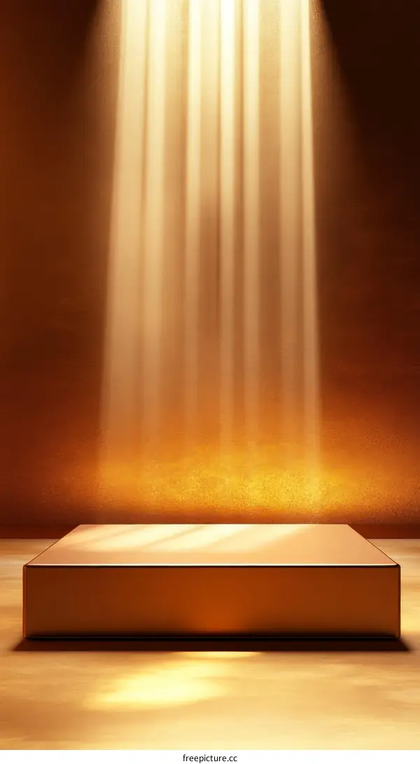 Golden Spotlight Display Platform Background