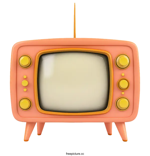 [Transparent Background PNG]Retro Vintage TV Illustration Design