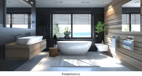 Modern Bathroom Interior Design Illustration