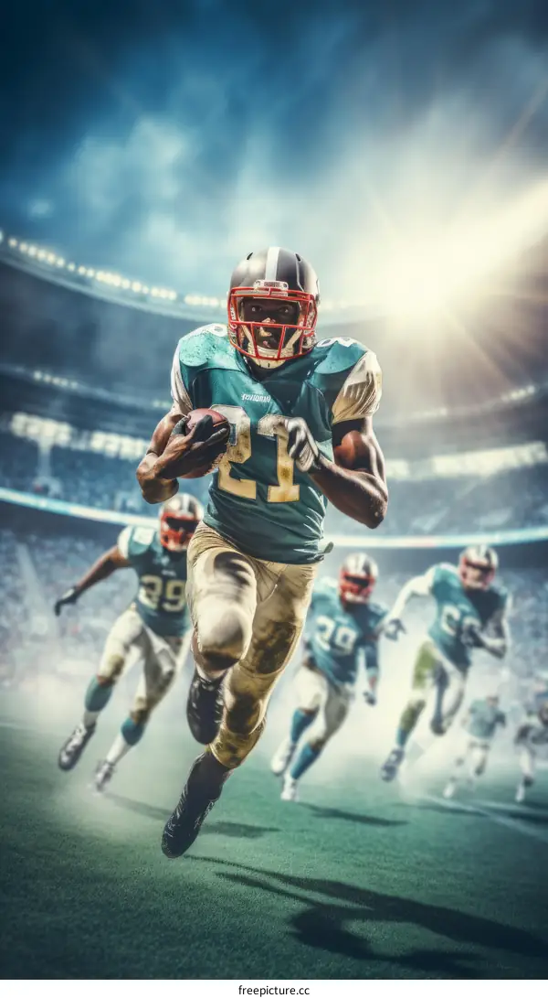American Football Running Back in Action