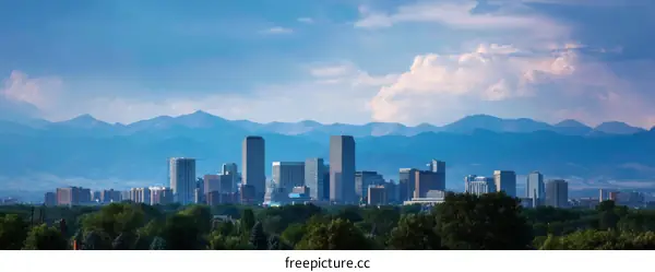 Denver Skyline with Rocky Mountains