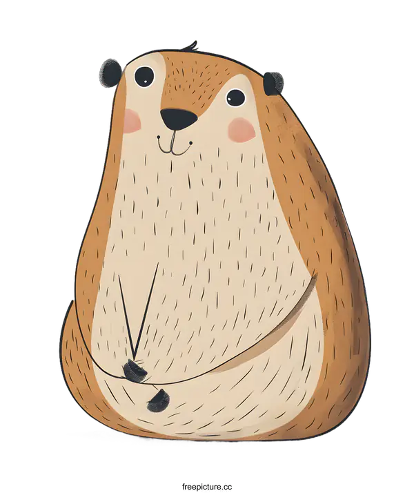 [Transparent Background PNG]Cute Cartoon Illustration Of A Groundhog