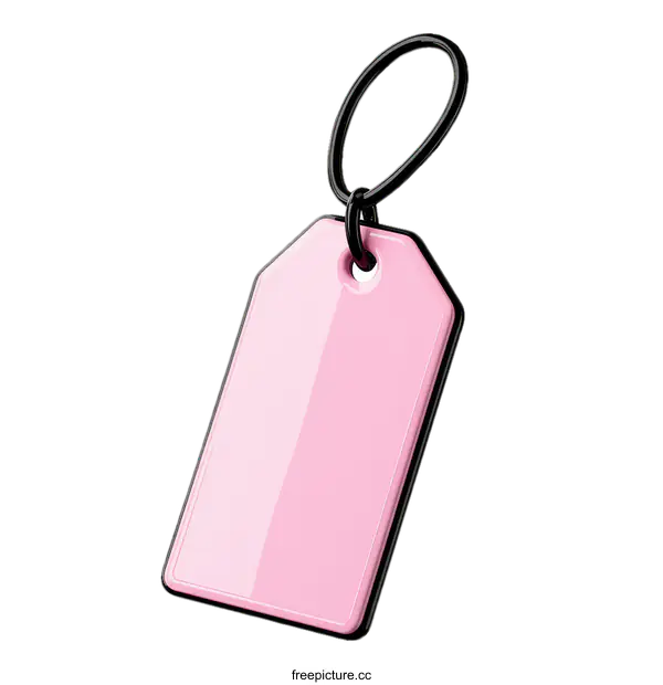 [Transparent Background PNG]Pink Tag Keyring Illustration