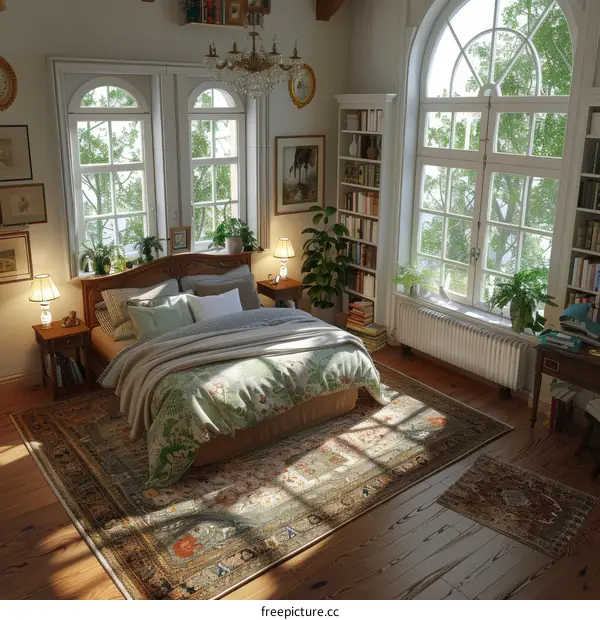 Cozy and Comfortable Bedroom with Sunlight