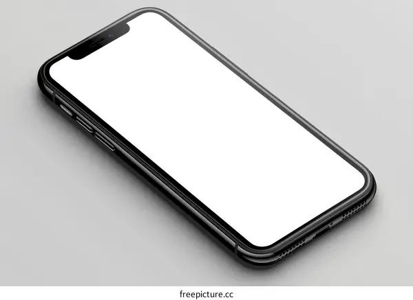 Black Smartphone Mockup on Light Grey Background