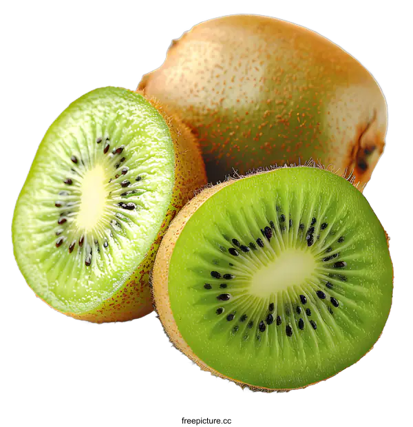 [Transparent Background PNG]Fresh kiwi fruit on white background