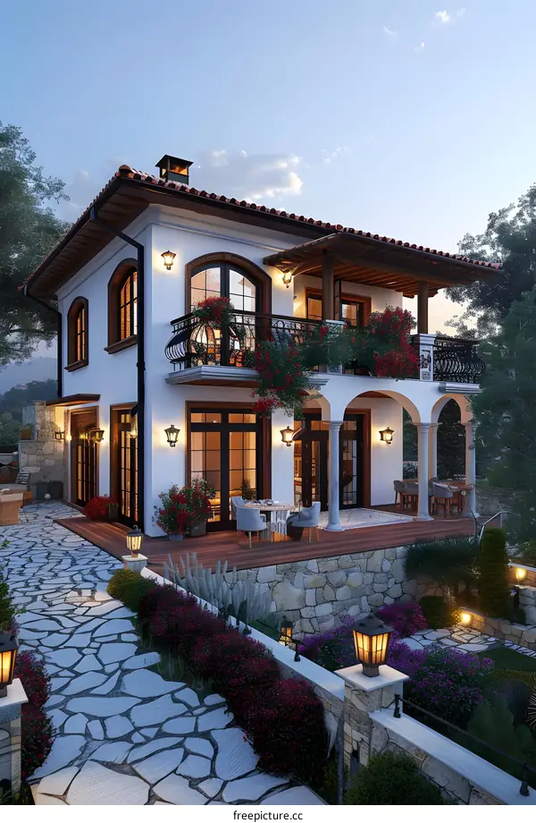 A Modern House with Terrace and Garden