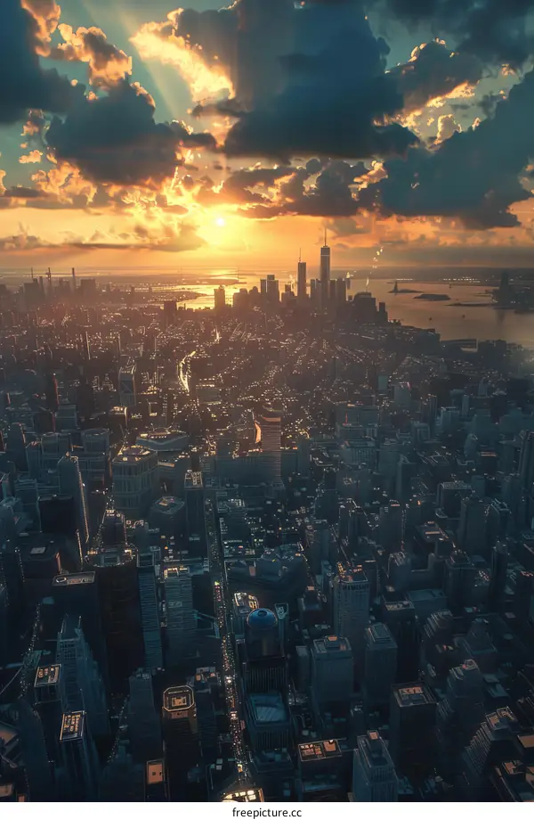 Manhattan Skyline at Sunset