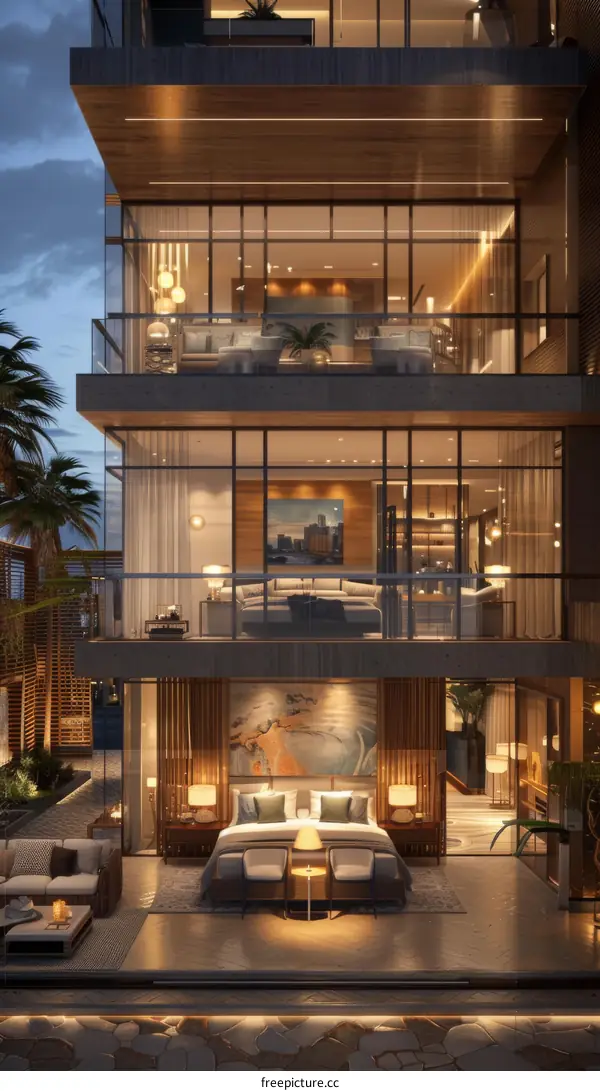 Luxury Penthouse Suite at Night