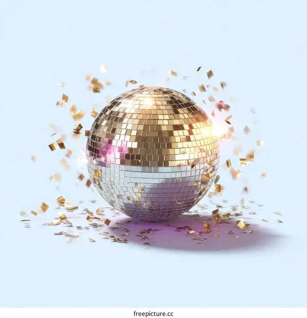 Disco Ball with Sparkling Confetti