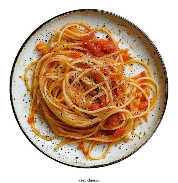 [Transparent Background PNG]Delicious Homemade Tomato Sauce Spaghetti Dish