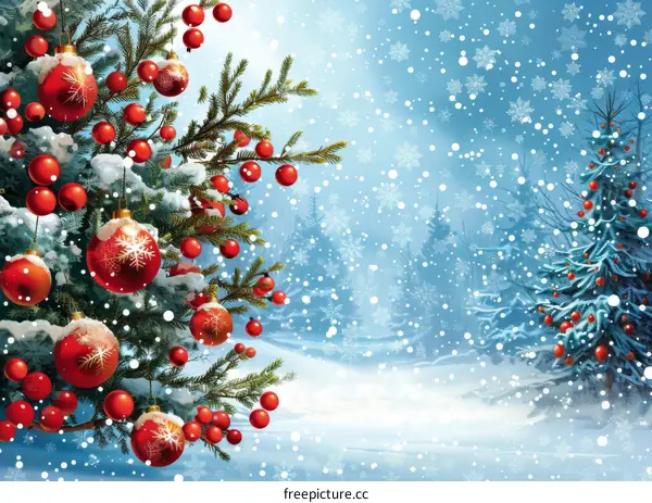 Christmas Snow Scene Illustration