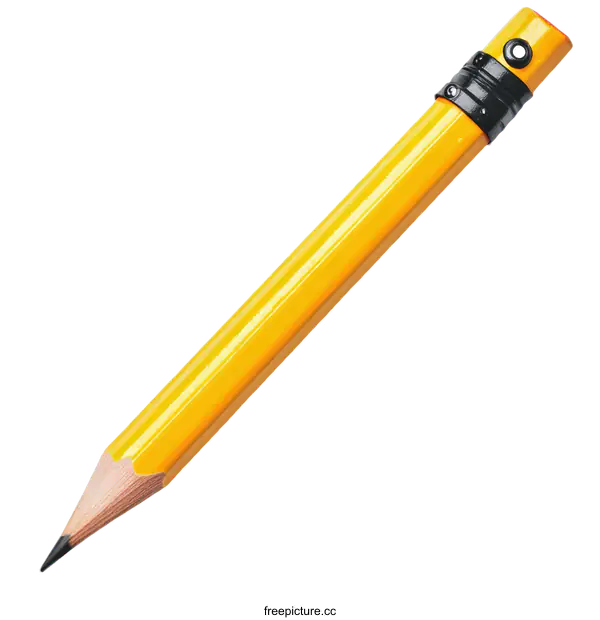 [Transparent Background PNG]Close Up Yellow Pencil on White Background