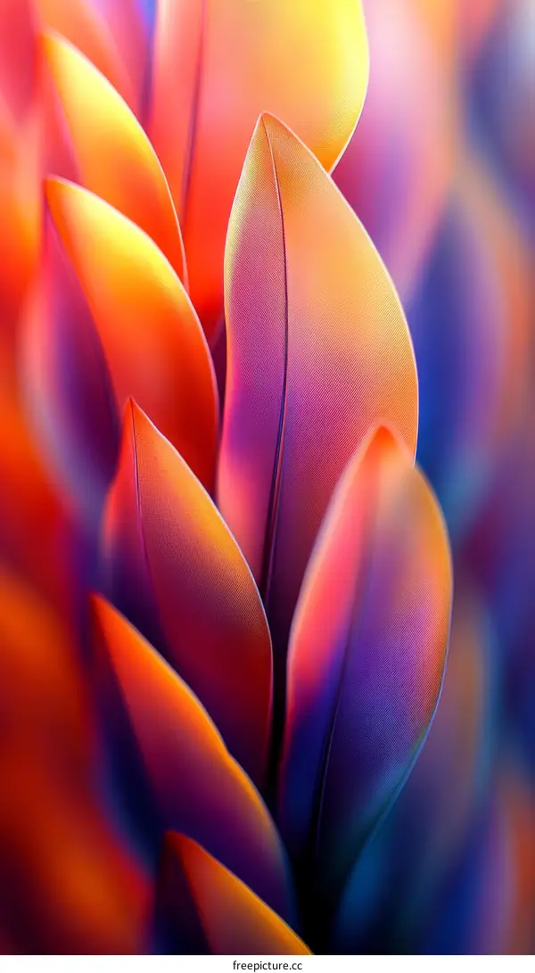 Vibrant Abstract Leaves Close Up