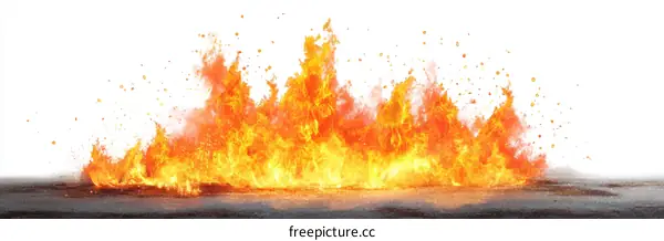 Fierce Flames on a Concrete Surface