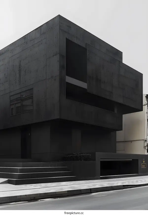 Modern Black Concrete Building Architecture