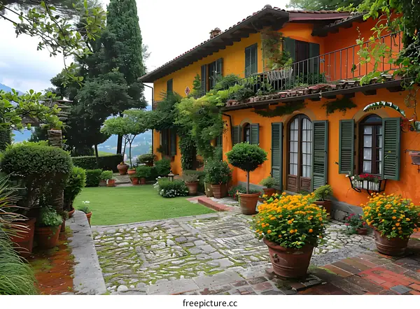 Courtyard of a beautiful Italian villa