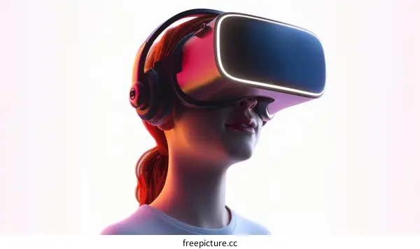 A woman wearing a virtual reality headset