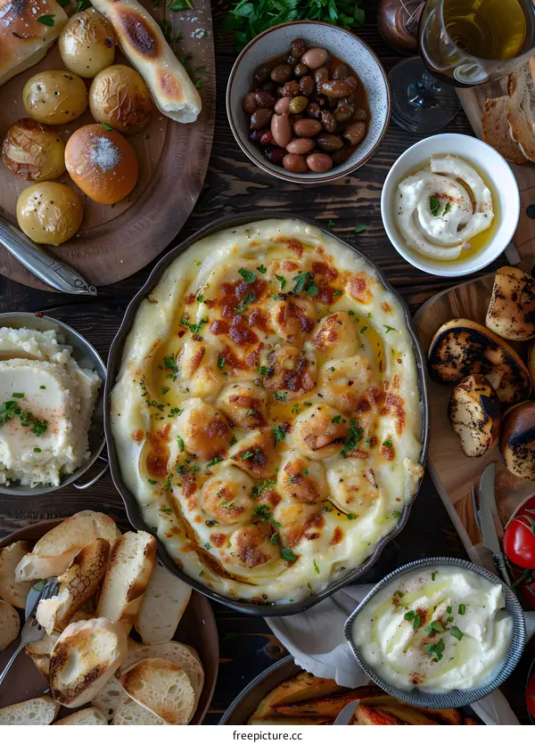 Baked Potato Skins with Toppings and Sides