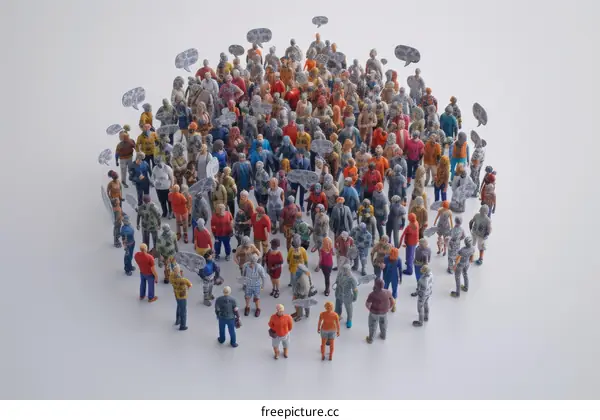 Crowd of People with Speech Bubbles
