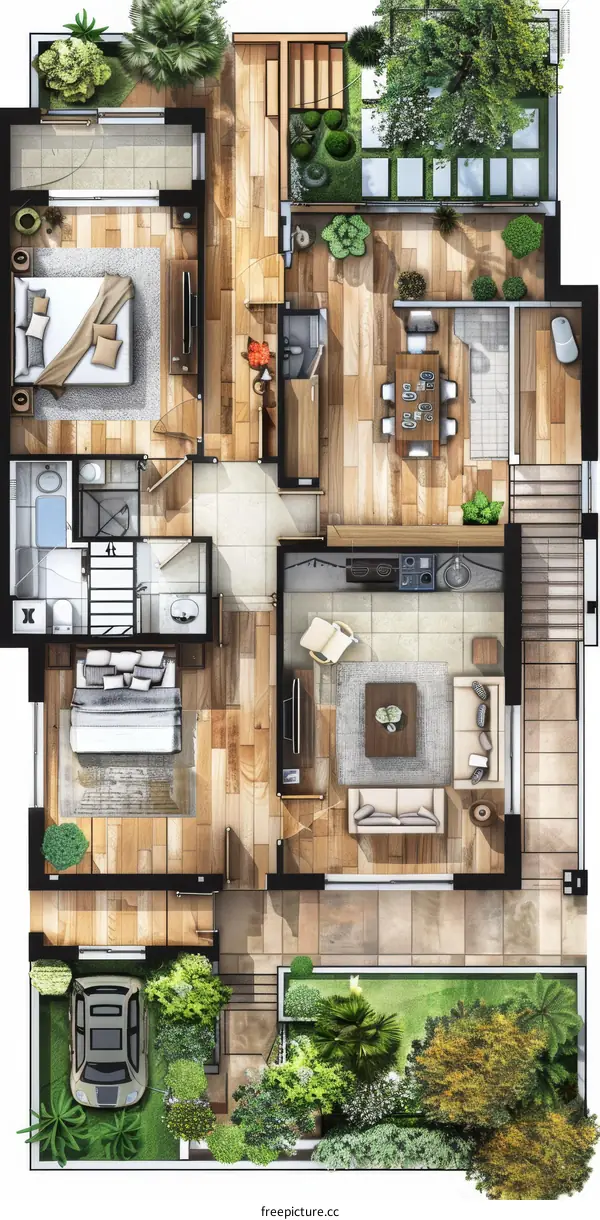 Modern House Floor Plan Illustration