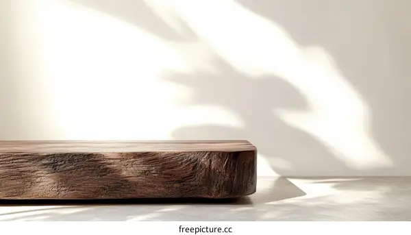 Wooden Display Platform with Natural Light