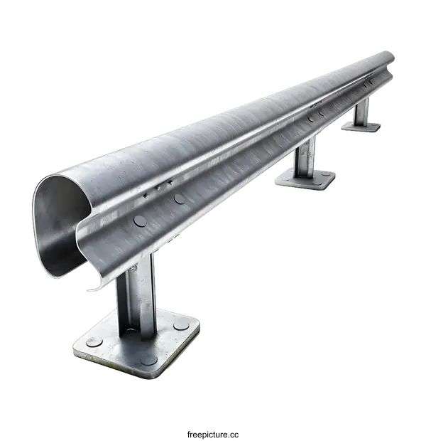 [Transparent Background PNG]Metal Road Barrier Safety Guardrail 3D Model
