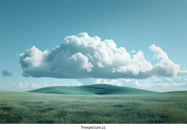 Vast Field Under a Majestic Cloud