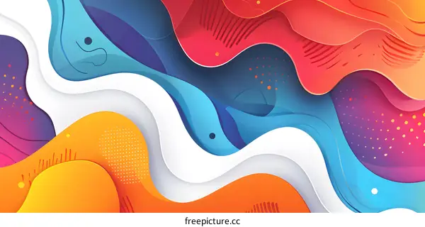 Abstract Colorful Background with Wavy Shapes