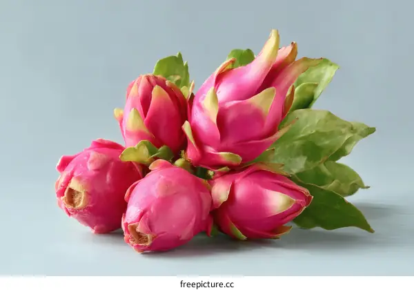 Fresh Dragon Fruit Cluster Close-up