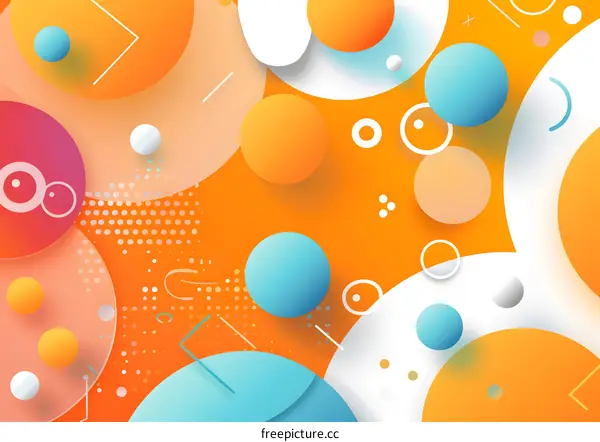 Abstract Orange and Blue Geometric Shapes Background
