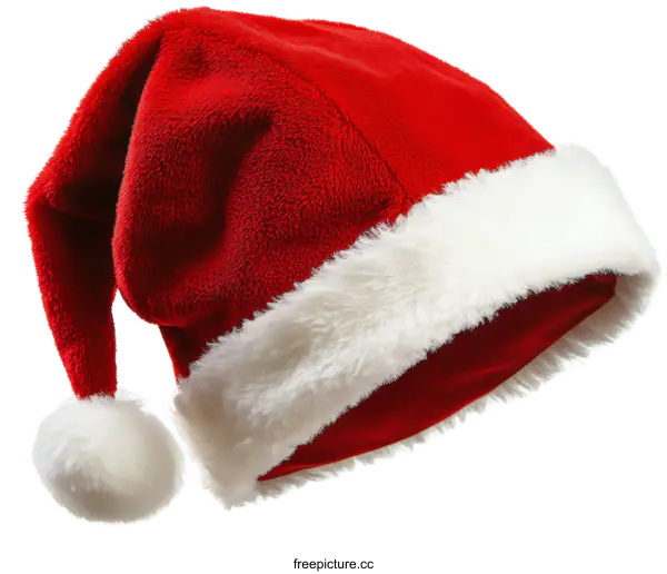 [Transparent Background PNG]Christmas Santa Hat with Plush Detail