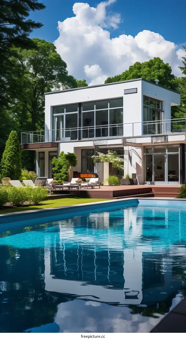 Modern luxury house with swimming pool