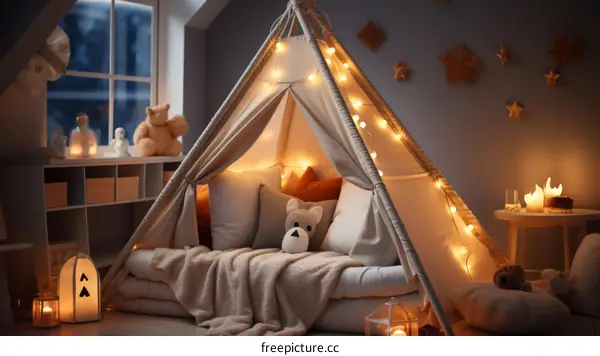 Cozy Teepee Tent for Kids Room