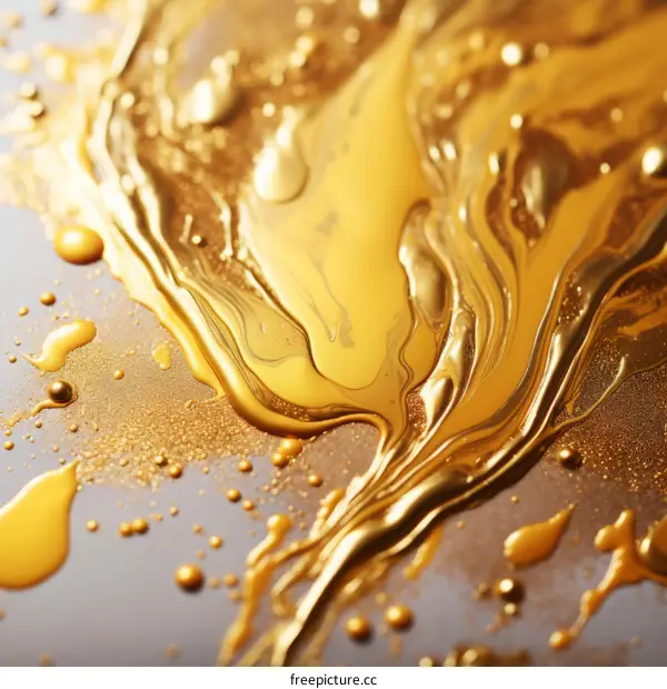 Liquid Gold Abstract Art Painting Background