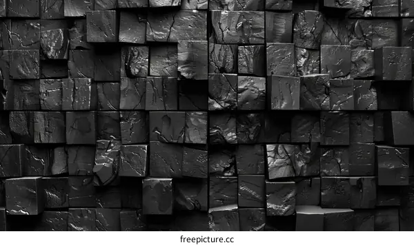 Black wooden 3D blocks background