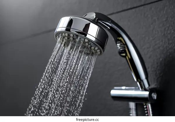 Modern Chrome Shower Head with Water Spray