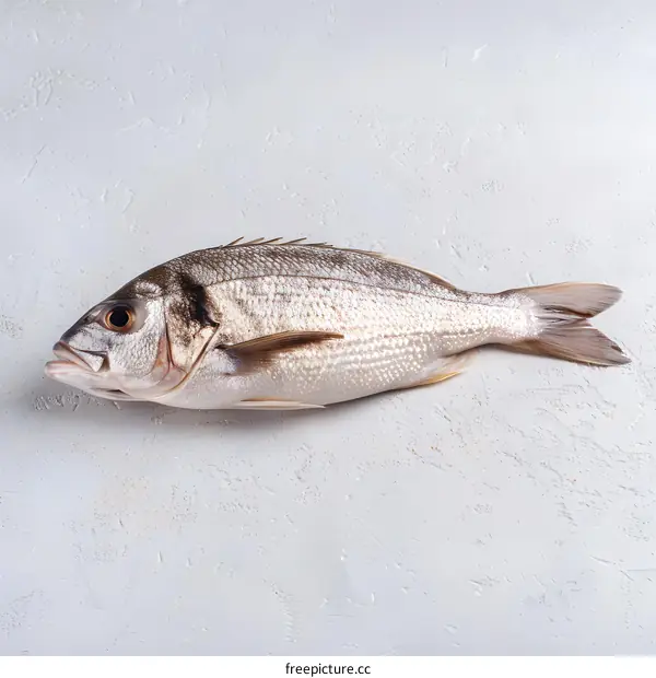 Fresh whole fish on white background
